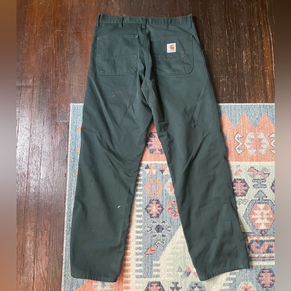 Dark green Carhartt work pants